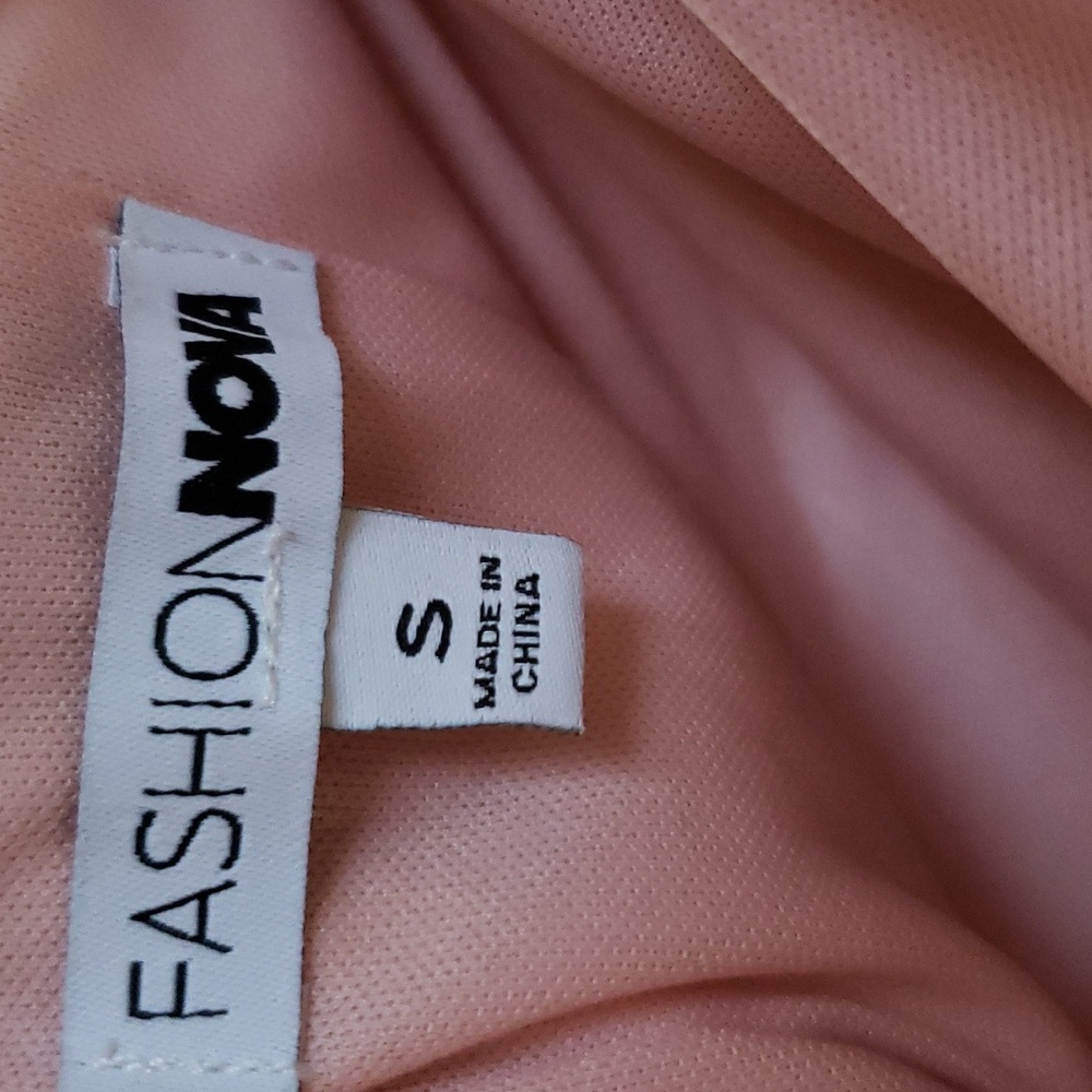 Fashion Nova mauve blush pink vinyl dress. Size s. Like new - Picture 2 of 2